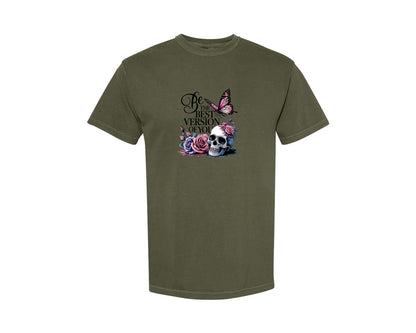 brand:Comfort Colors|color:Sage Green|Be The Best Version Of You Self Love 2 Graphic T-Shirt