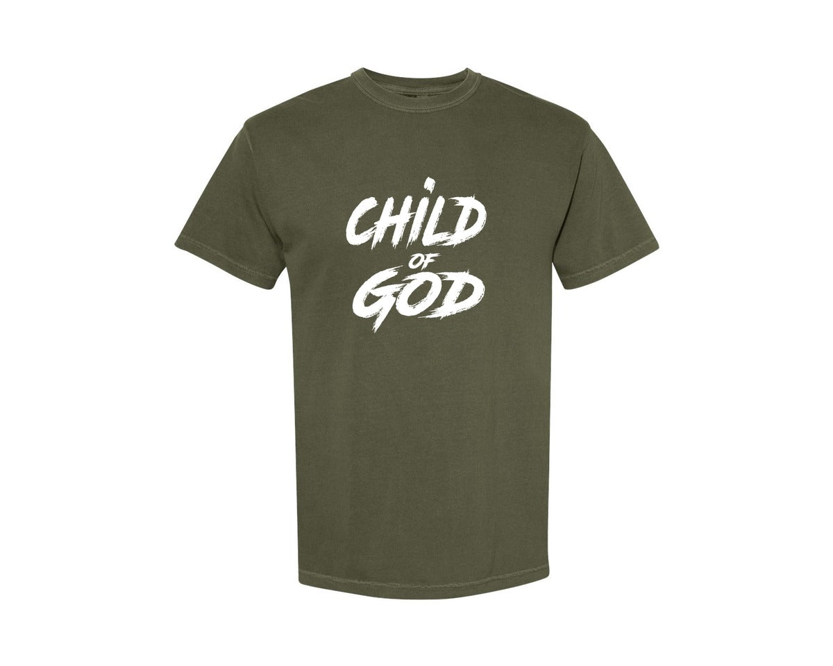 brand:Comfort Colors|color:Sage Green|Child Of God Shirt Design Jesus 2 Graphic T-Shirt