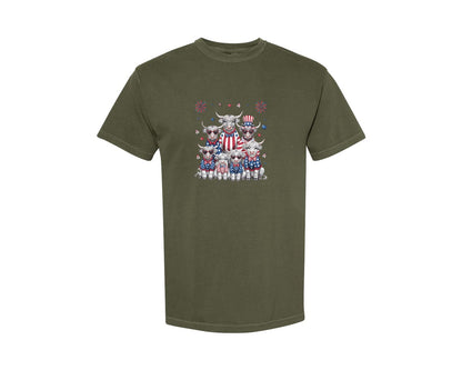 brand:Comfort Colors|color:Sage Green|4Th Of July Patriotic Usa Graphic T-Shirt