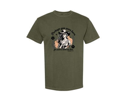 brand:Comfort Colors|color:Sage Green|Perhaps You Were Born Christian 3 Graphic T-Shirt