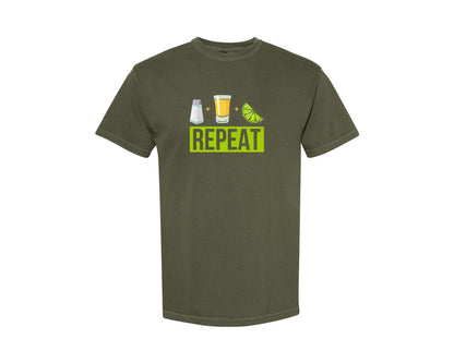 brand:Comfort Colors|color:Sage Green|Salt Tequila Lime Repeat Graphic T-Shirt