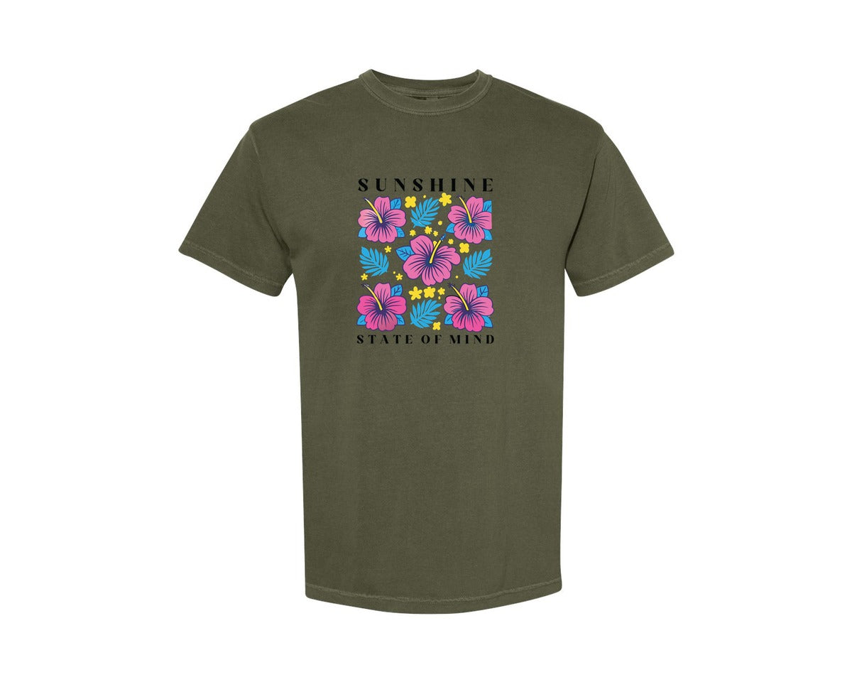 brand:Comfort Colors|color:Sage Green|Sunshine State Of Mind Summer Graphic T-Shirt