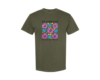 brand:Comfort Colors|color:Sage Green|Sunshine State Of Mind Summer Graphic T-Shirt