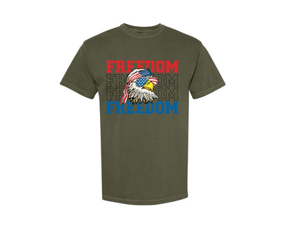 brand:Comfort Colors|color:Sage Green|Patriotic Eagle Freedom 4Th Of July Graphic T-Shirt