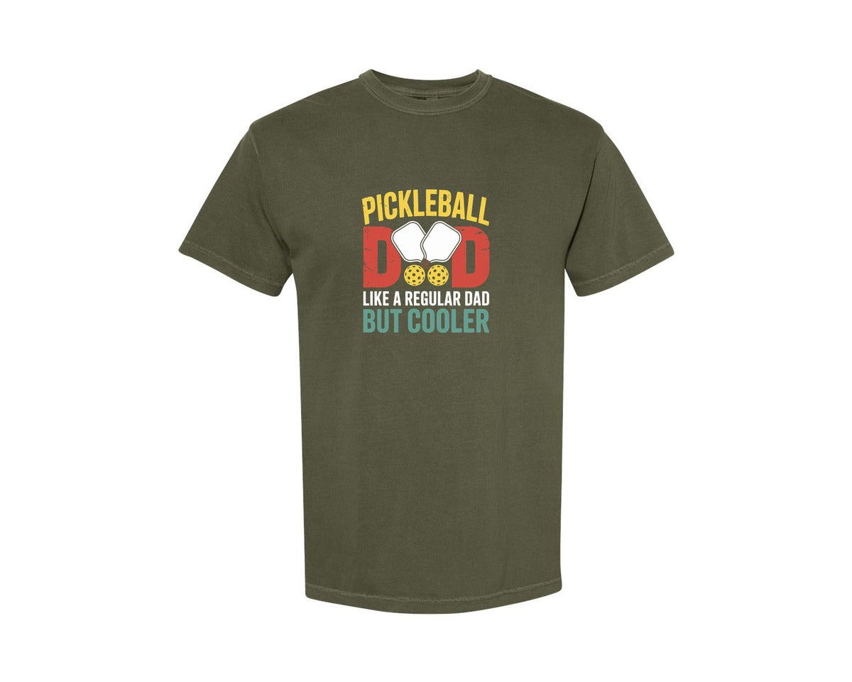 brand:Comfort Colors|color:Sage Green|Pickleball Dad Like A Regular Dad Cooler Graphic T-Shirt