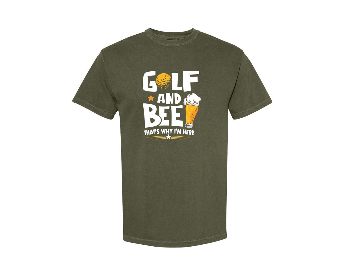 brand:Comfort Colors|color:Sage Green|Funny Golf Beer Lover T Shirt Desin Graphic T-Shirt