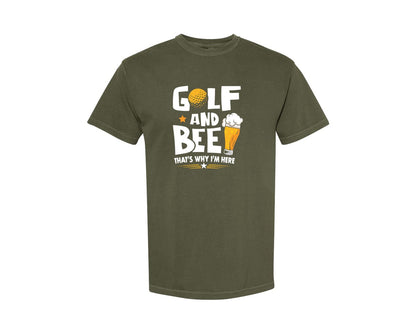 brand:Comfort Colors|color:Sage Green|Funny Golf Beer Lover T Shirt Desin Graphic T-Shirt