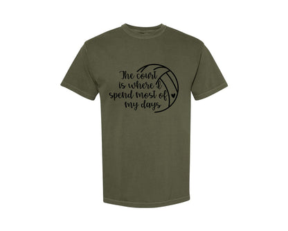 brand:Comfort Colors|color:Sage Green|Volleyball Mom 24 Graphic T-Shirt