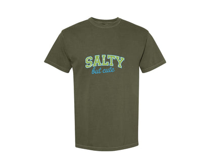 brand:Comfort Colors|color:Sage Green|Salty But Cute Funny Graphic T-Shirt