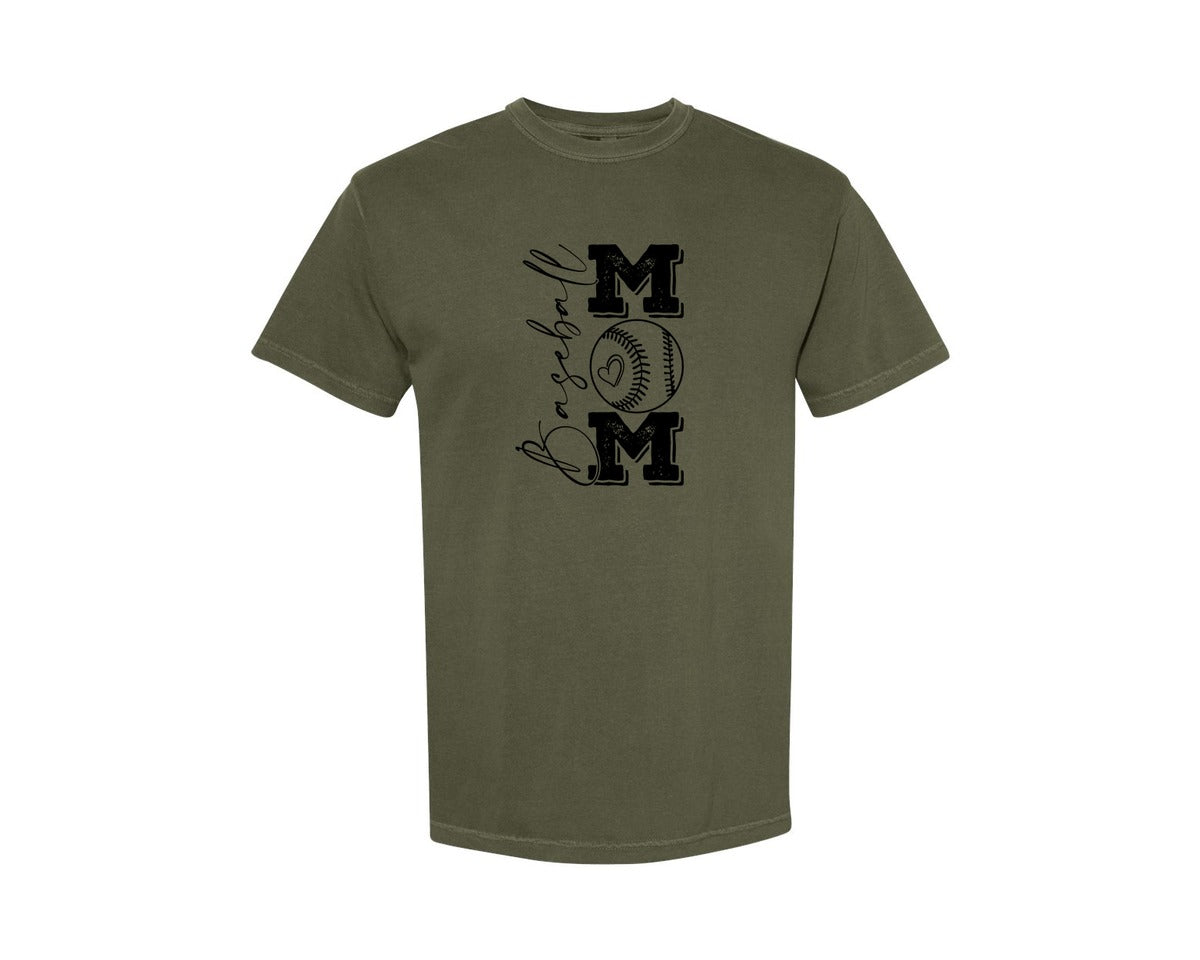 brand:Comfort Colors|color:Sage Green|Baseball Mama 16 Graphic T-Shirt
