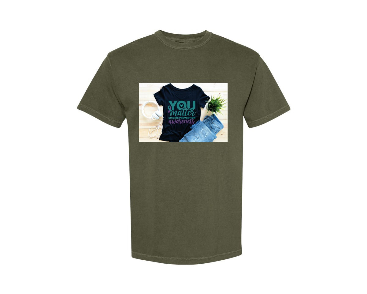 brand:Comfort Colors|color:Sage Green|Suicide Prevention Awareness 8 Graphic T-Shirt