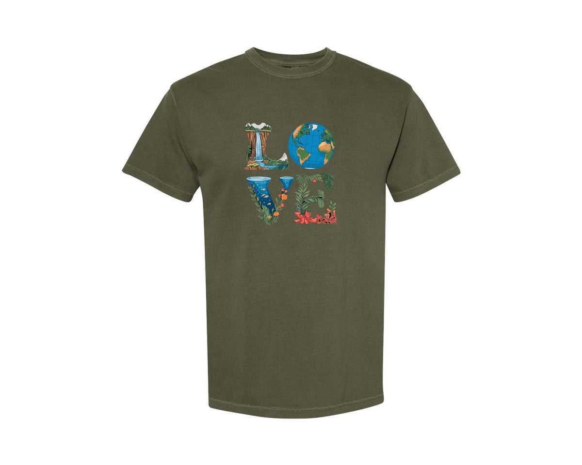 brand:Comfort Colors|color:Sage Green|Love Earth Day Environmentalists T Shirt Graphic T-Shirt