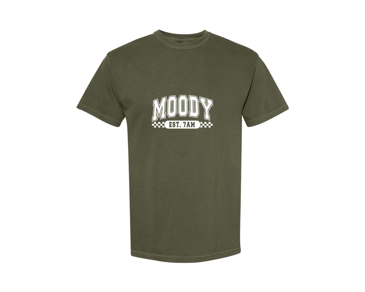 brand:Comfort Colors|color:Sage Green|Moody Est 7Am Sarcastic 4 Graphic T-Shirt