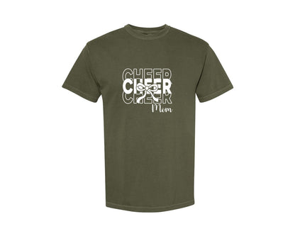 brand:Comfort Colors|color:Sage Green|Cheer Mom Cheerleader 2 Graphic T-Shirt