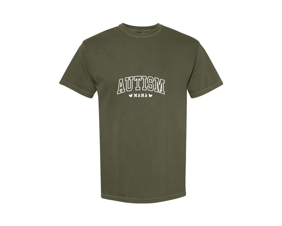 brand:Comfort Colors|color:Sage Green|Autism Awareness Autism Mama 2 Graphic T-Shirt