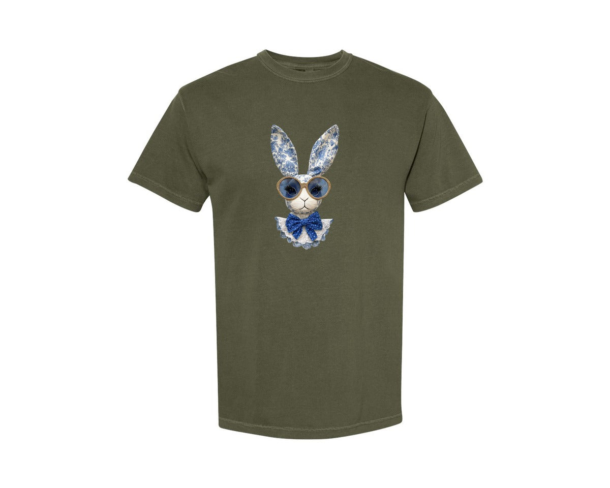 brand:Comfort Colors|color:Sage Green|Cute Bunny T Shirt Bunny 2 Graphic T-Shirt