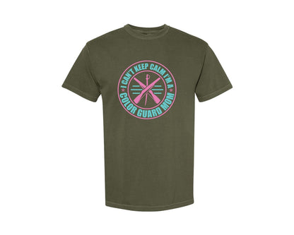 brand:Comfort Colors|color:Sage Green|I Cant Keep Calm Im A Color Guard Mom 5 Graphic T-Shirt