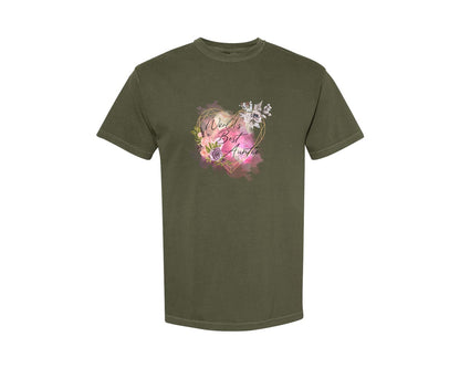 brand:Comfort Colors|color:Sage Green|Worlds Best Auntie Heart Graphic T-Shirt