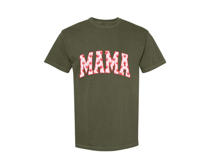 brand:Comfort Colors|color:Sage Green|Mama Summer Spring Mama Strawberry Graphic T-Shirt