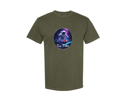 brand:Comfort Colors|color:Sage Green|Astronaut Tea Time In Space T Shirt Graphic T-Shirt