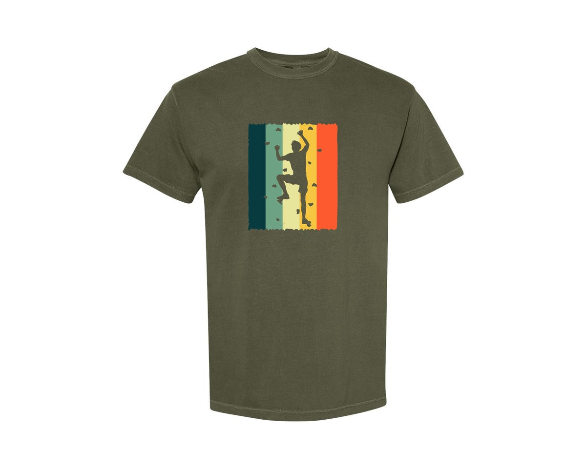 brand:Comfort Colors|color:Sage Green|Bouldering Design Climbing Graphic T-Shirt