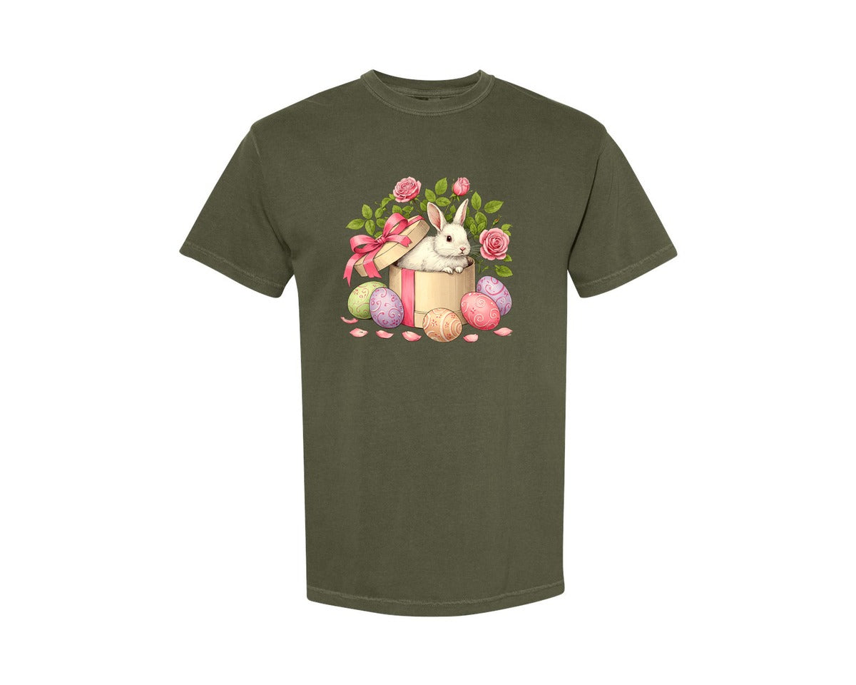brand:Comfort Colors|color:Sage Green|Easter Bunny Bunny 2 Graphic T-Shirt