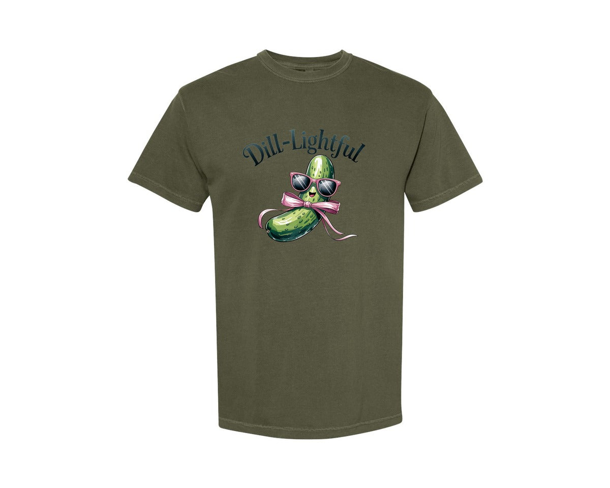 brand:Comfort Colors|color:Sage Green|Dill Lightful Funny Pickle 2 Graphic T-Shirt