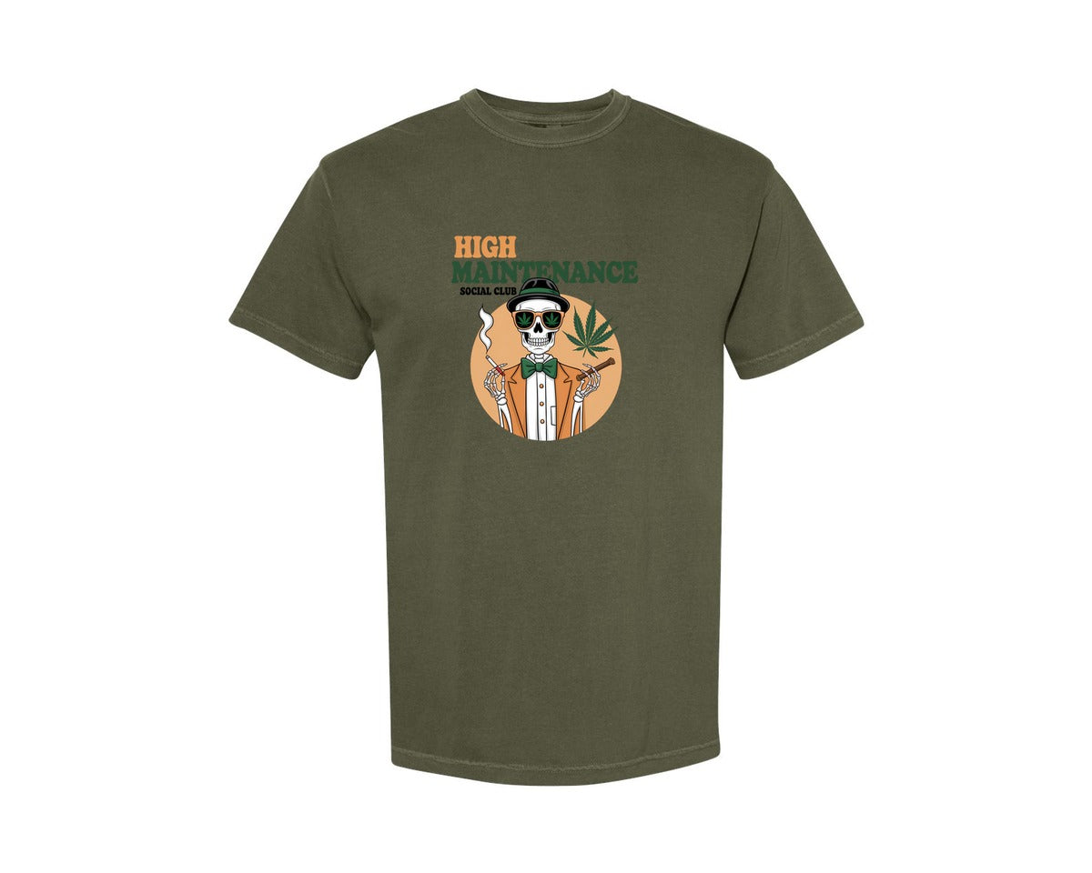 brand:Comfort Colors|color:Sage Green|High Maintenance Social Club 3 Graphic T-Shirt