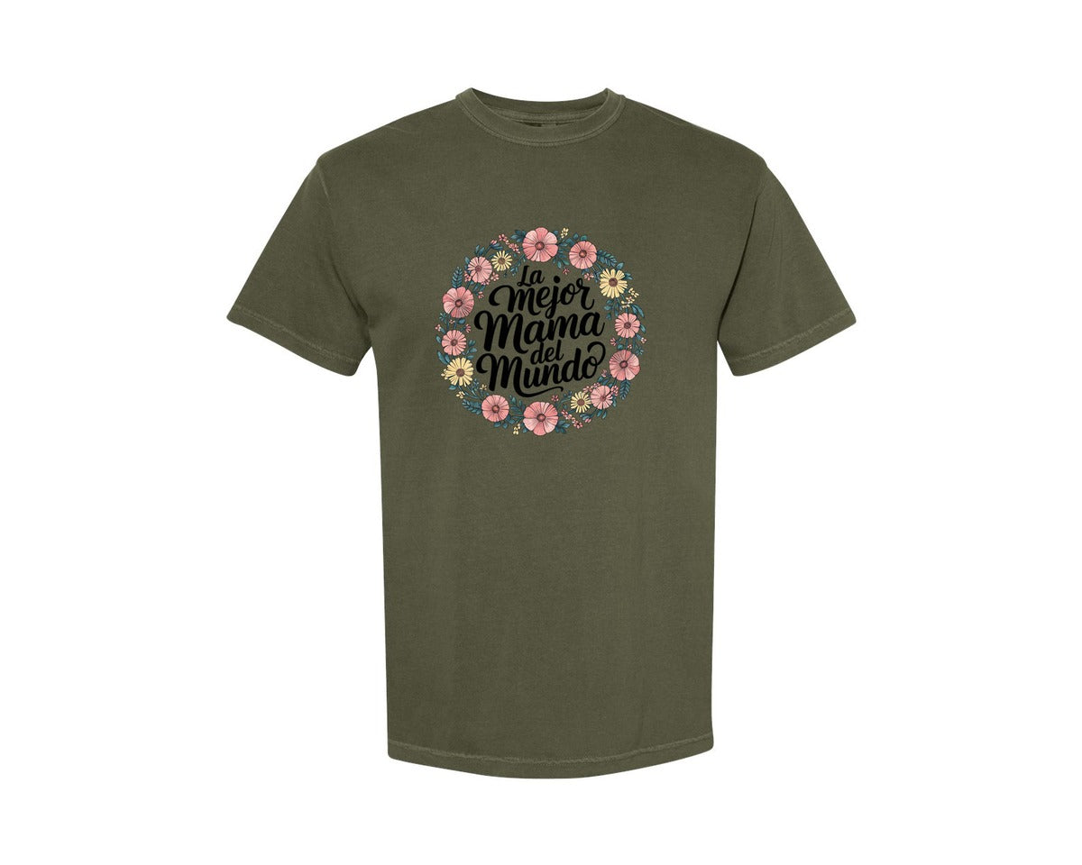 brand:Comfort Colors|color:Sage Green|Spanish Mothers Day 5 Graphic T-Shirt