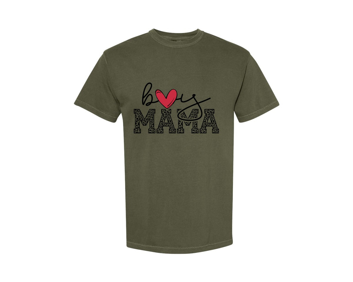 brand:Comfort Colors|color:Sage Green|Boy Mama Mama Boy 2 Graphic T-Shirt