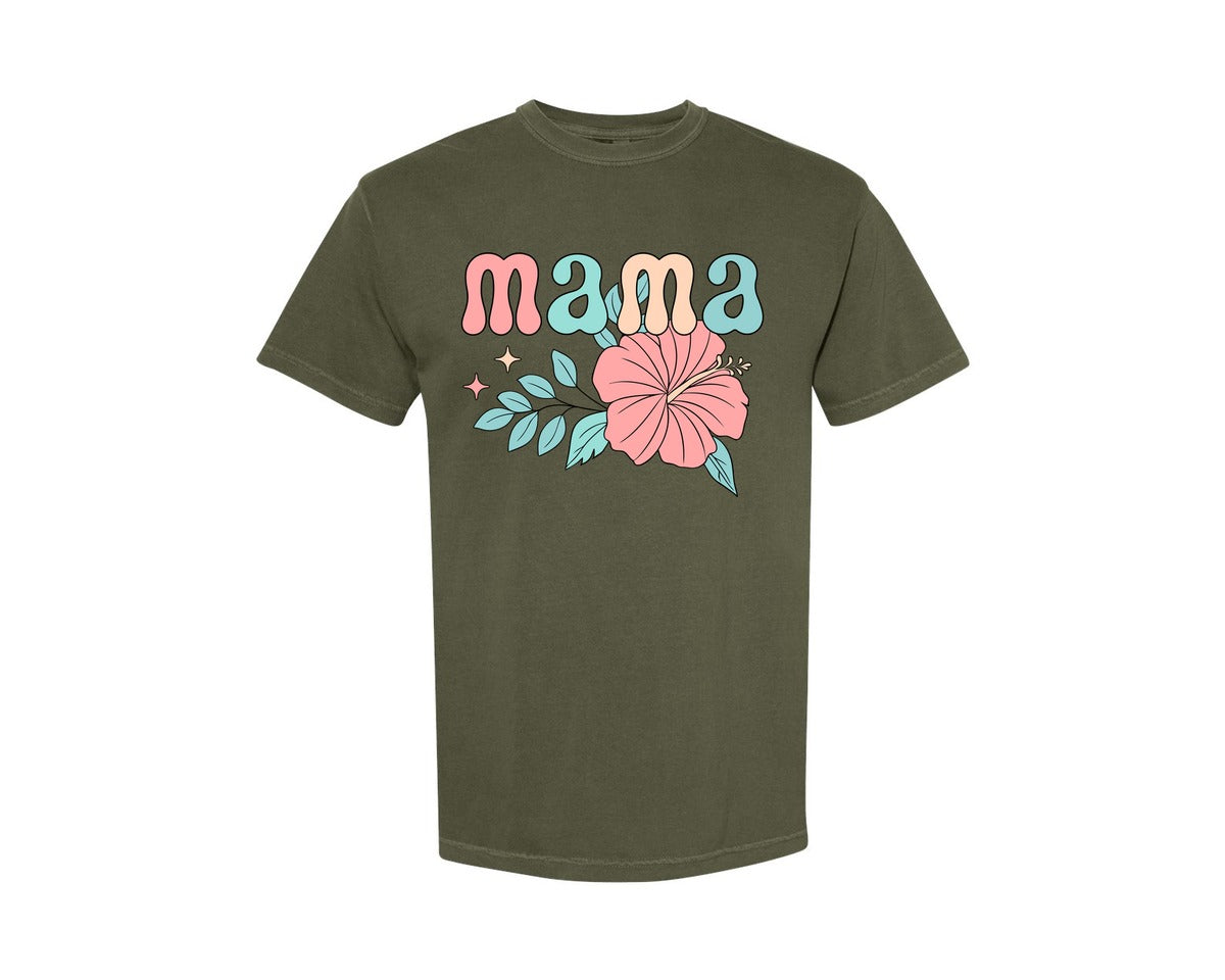 brand:Comfort Colors|color:Sage Green|Mama Mom T Shirt 4 Graphic T-Shirt