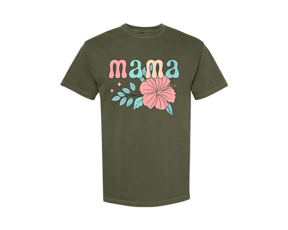 brand:Comfort Colors|color:Sage Green|Mama Mom T Shirt 4 Graphic T-Shirt