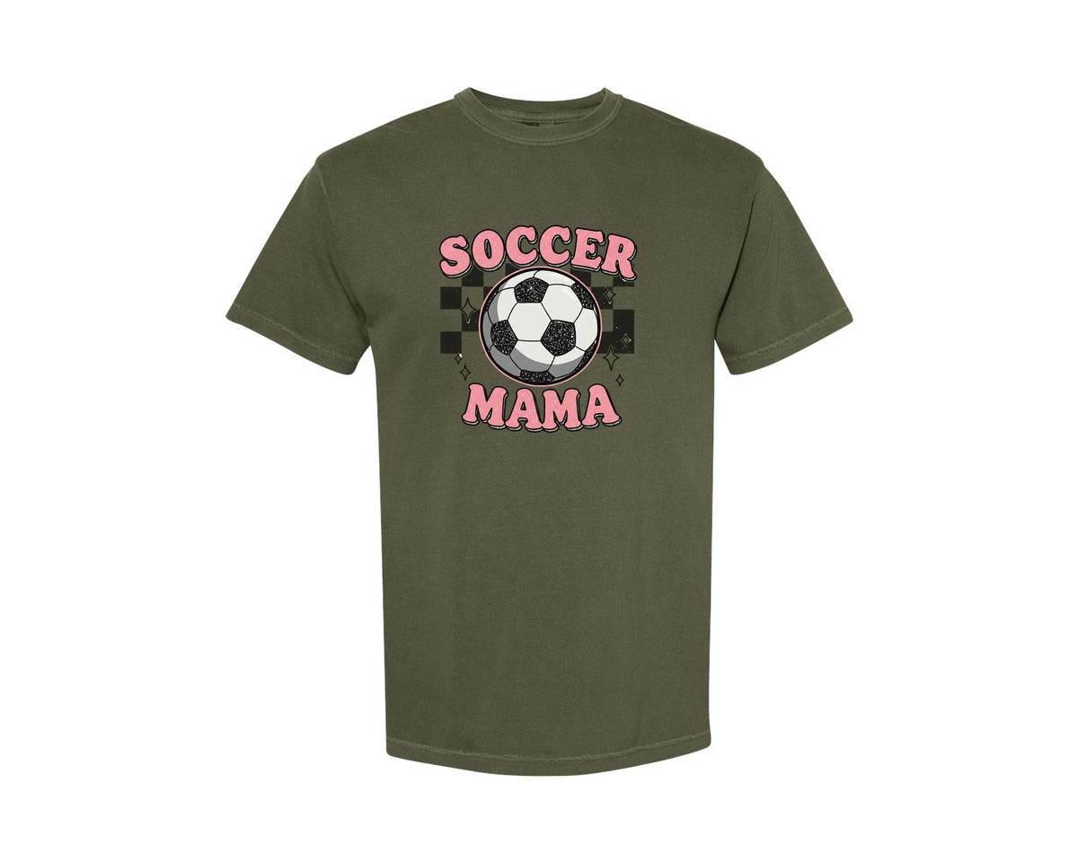 brand:Comfort Colors|color:Sage Green|Soccer Mama Soccer Mom Graphic T-Shirt