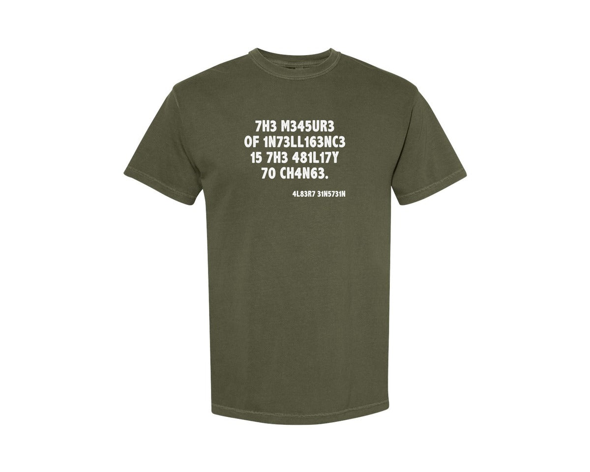 brand:Comfort Colors|color:Sage Green|Einstein The Measure Of Intelligence Graphic T-Shirt