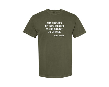 brand:Comfort Colors|color:Sage Green|Einstein The Measure Of Intelligence Graphic T-Shirt