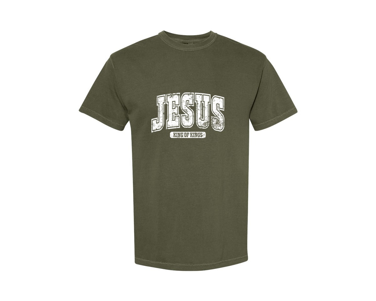 brand:Comfort Colors|color:Sage Green|Jesus King Of Kings Christian S Graphic T-Shirt