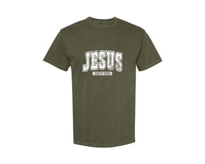 brand:Comfort Colors|color:Sage Green|Jesus King Of Kings Christian S Graphic T-Shirt