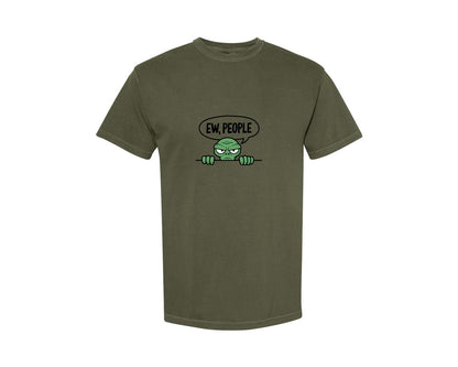 brand:Comfort Colors|color:Sage Green|Ew People Alien Ufo T Shirt Design Graphic T-Shirt