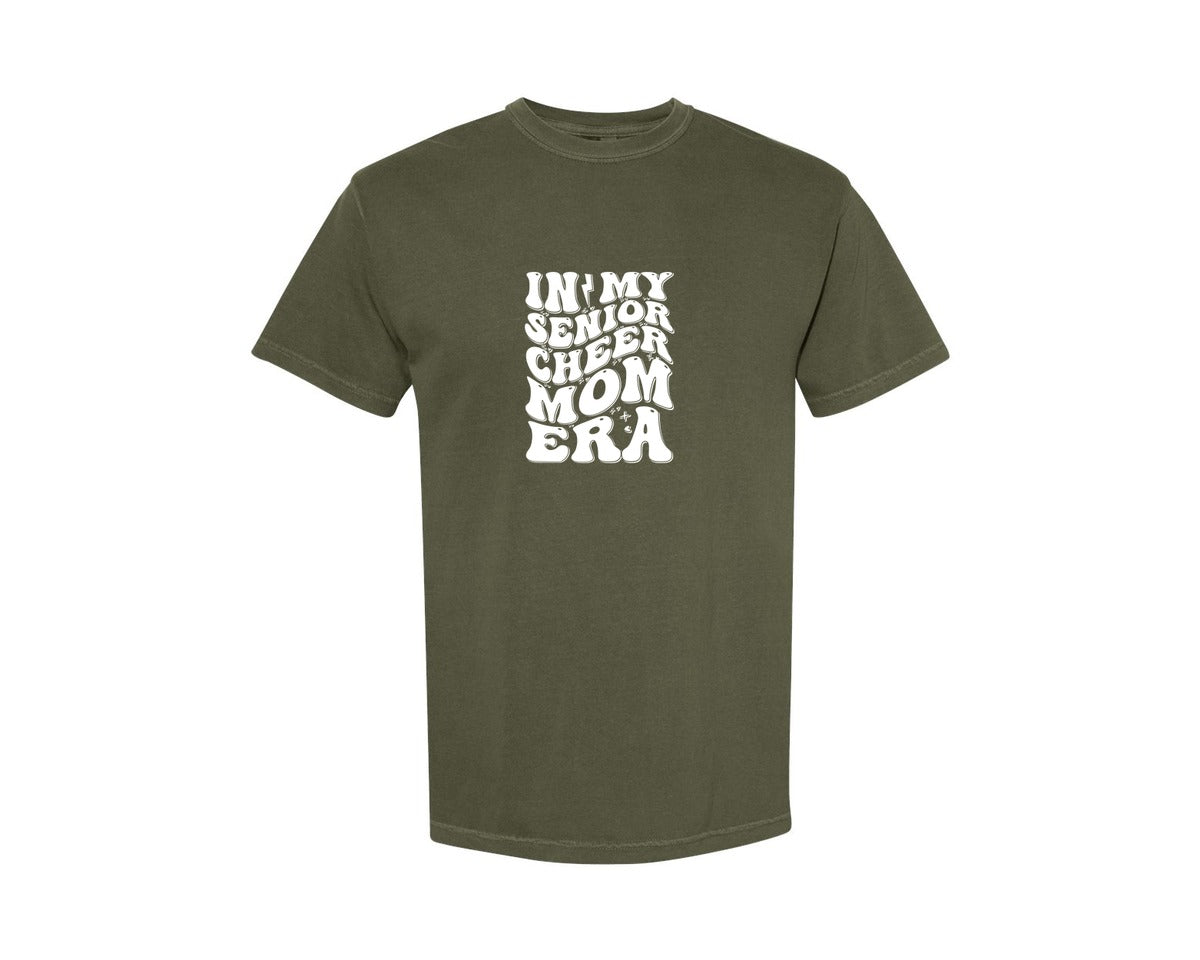 brand:Comfort Colors|color:Sage Green|In My Senior Cheer Mom Era 2 Graphic T-Shirt