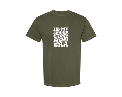 brand:Comfort Colors|color:Sage Green|In My Senior Cheer Mom Era 2 Graphic T-Shirt