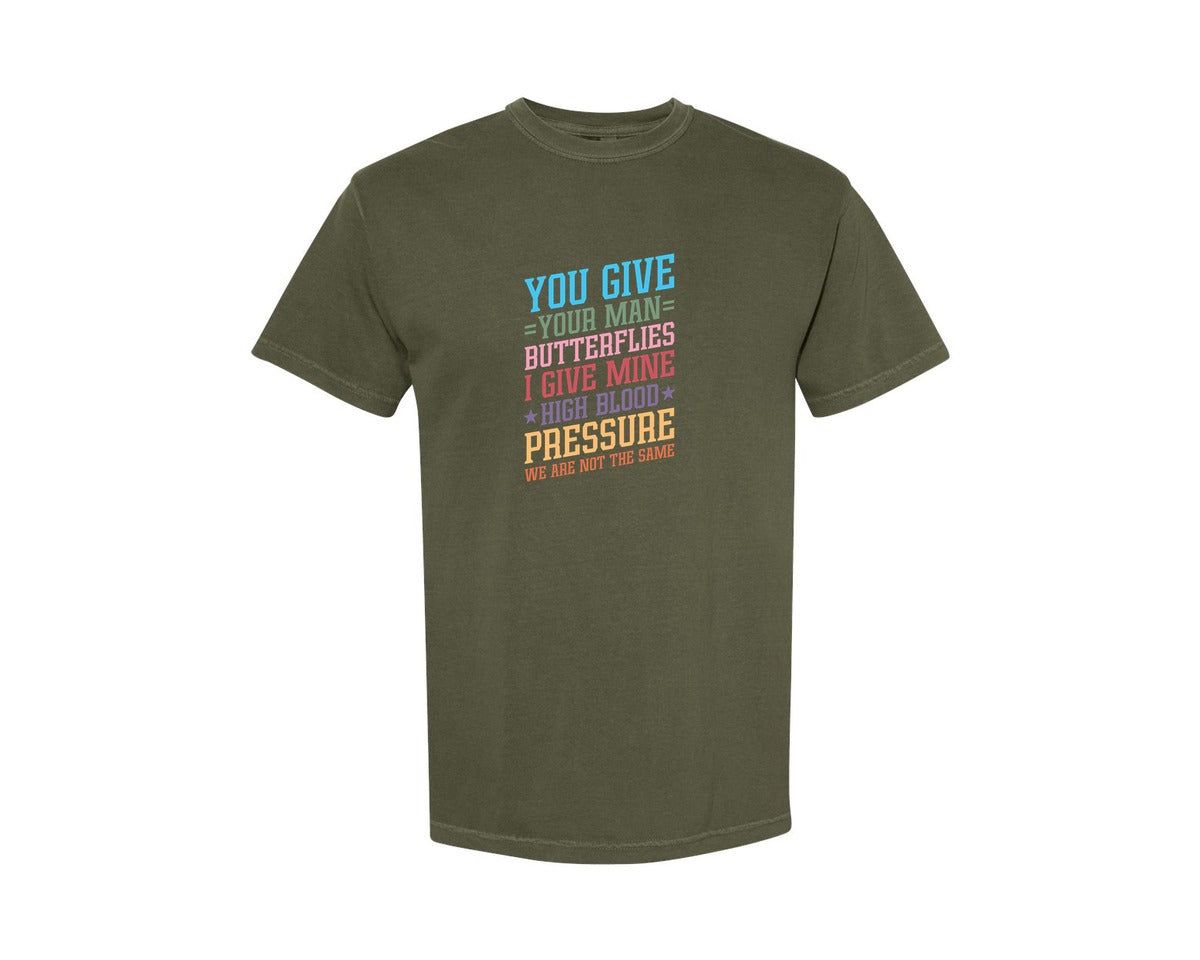 brand:Comfort Colors|color:Sage Green|You Give Your Man Butterflies I Give Min Graphic T-Shirt