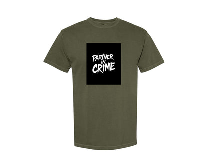 brand:Comfort Colors|color:Sage Green|Partner In Crime T Shirt Design Graphic T-Shirt
