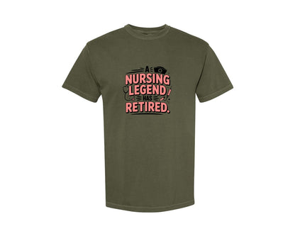 brand:Comfort Colors|color:Sage Green|A Nursing Legend Has Retired 13 Graphic T-Shirt