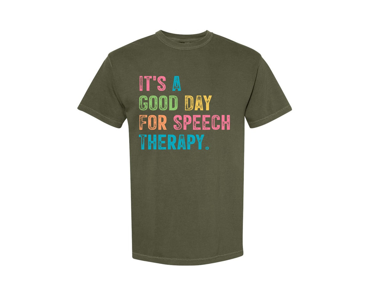 brand:Comfort Colors|color:Sage Green|Speech Therapy Shirt Speech Therapist Graphic T-Shirt