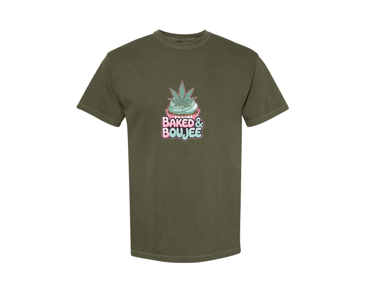brand:Comfort Colors|color:Sage Green|Baked Boujee Funny 4 Graphic T-Shirt