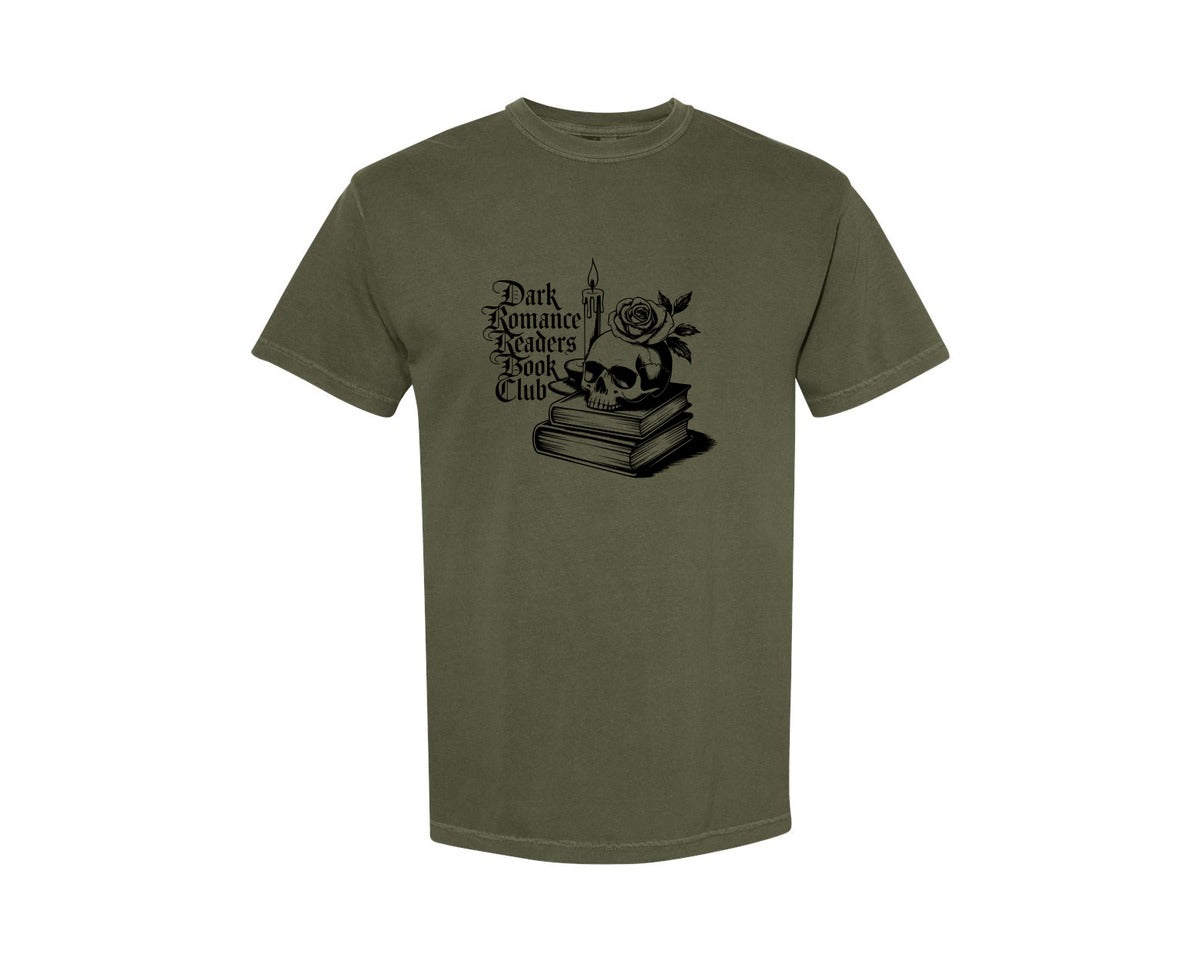 brand:Comfort Colors|color:Sage Green|Dark Romance Readers Book Club T Shi Graphic T-Shirt