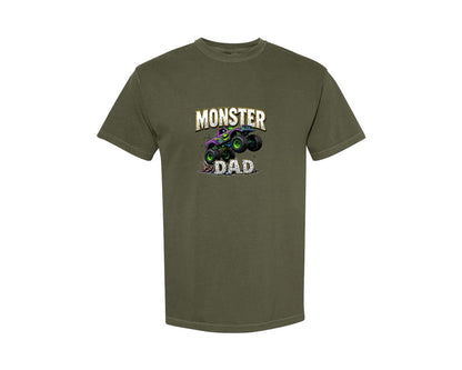 brand:Comfort Colors|color:Sage Green|Fathers Day Monster Truck T Shirtdesign Graphic T-Shirt