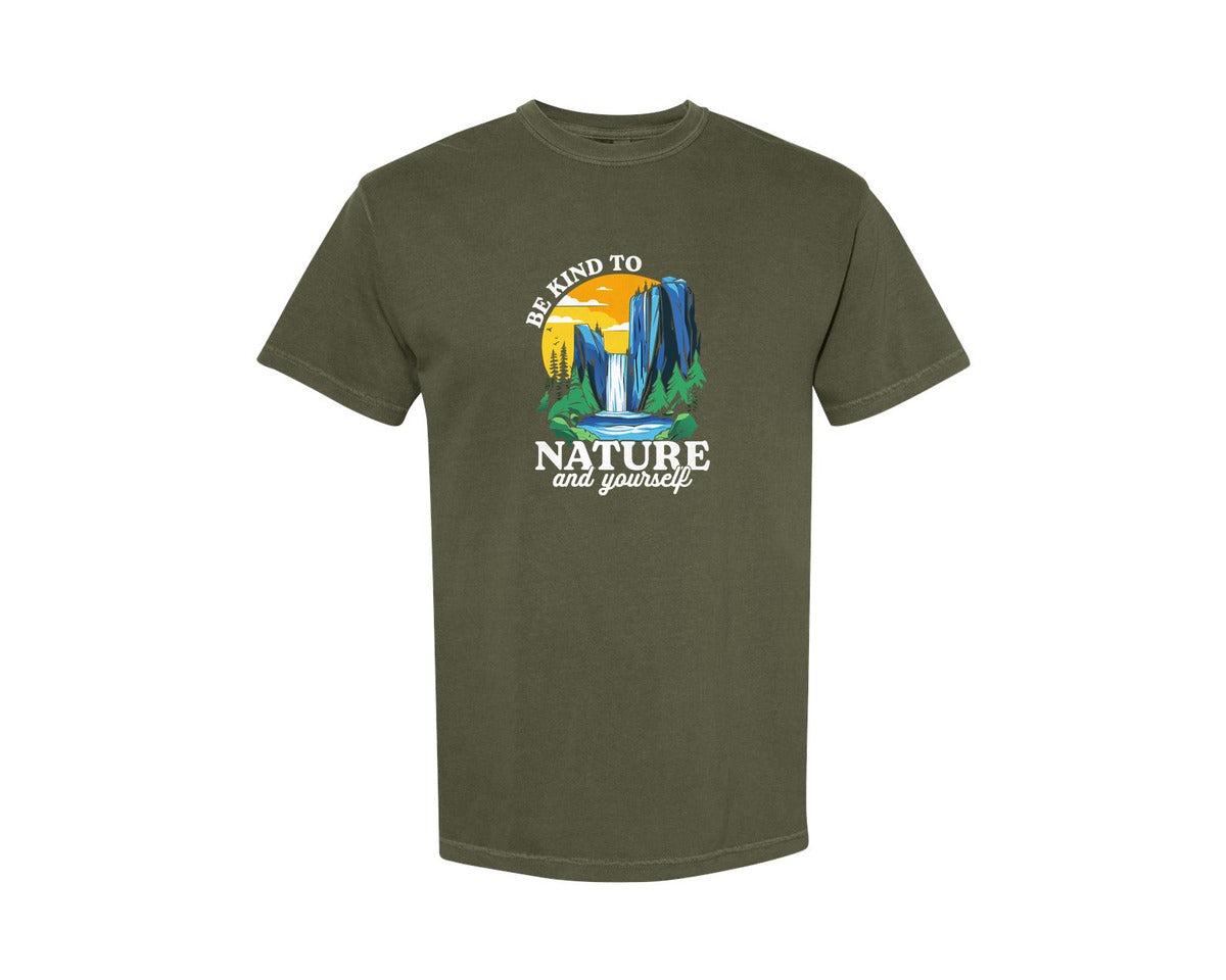 brand:Comfort Colors|color:Sage Green|Be Kind To Nature And Yourself Graphic T-Shirt