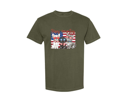brand:Comfort Colors|color:Sage Green|Dog Mix 4Th Of July 4Th Of July Dog Graphic T-Shirt