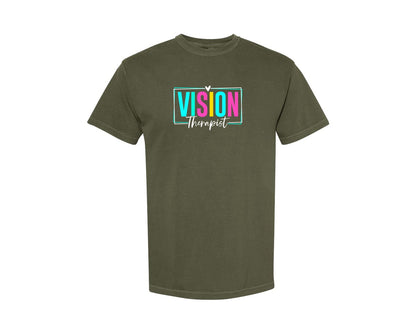 brand:Comfort Colors|color:Sage Green|Vision Therapist Therapy Career T Shirt Graphic T-Shirt